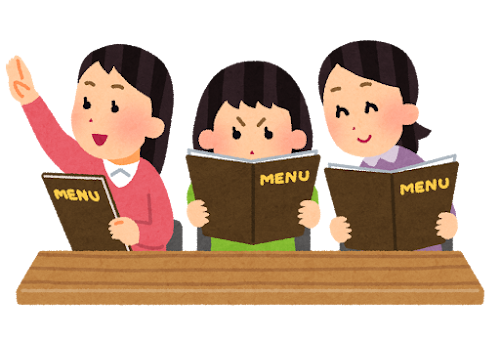 外食メニューを選ぶ人たち