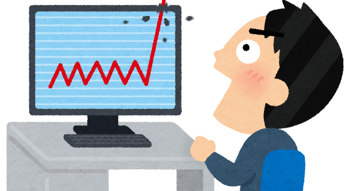 株価急騰のイラスト