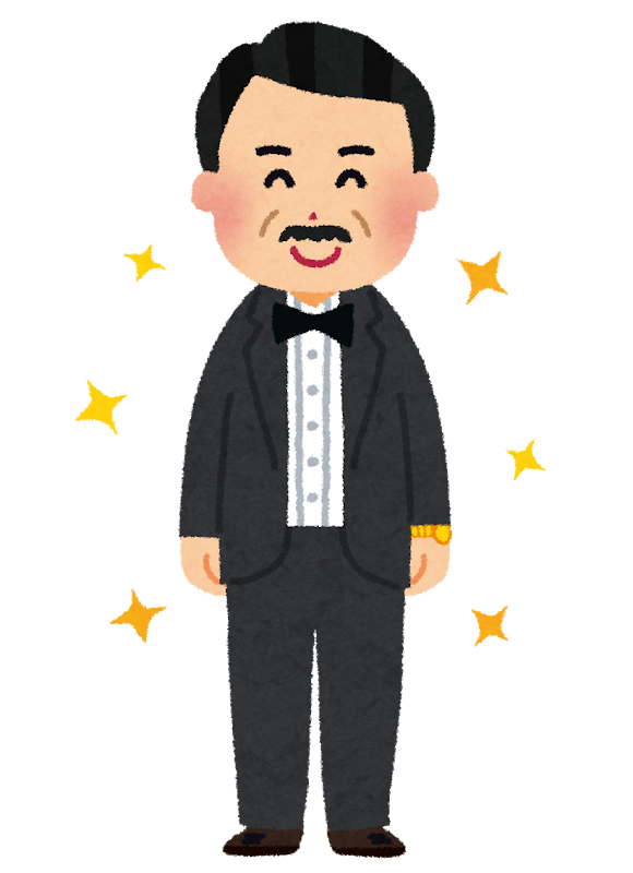 富裕層の男性のイラスト（資産・富裕層の話題）